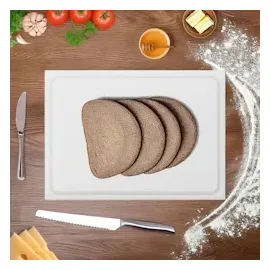 morleos Muvell Schneidebrett Kunststoff HDPE500 | Weiß 35x25x2 cm | Schneidbrett | Gastro Profi HACCP Milch & Backwaren Küchenbrett | 1 Seite mit Saftrinne |