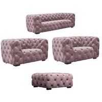 Fun Möbel Sofaset Designersofa NATALIE 3-1-1 in Stoff Riviera Rose - Rosa