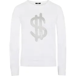 Sweatshirt mit Glitter-Motiv WEISS M