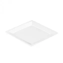 Sovie Tableware Teller MILAN in L aus Plastik, 21 x 21cm, Weiss, 12 Stück - Einweg