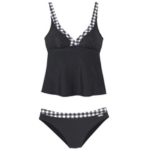 LASCANA Bügel-Tankini Damen schwarz-weiß Gr.38 Cup D