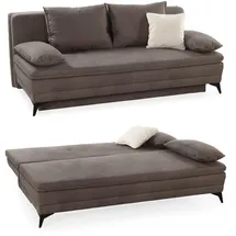 luma-home schönes für dein zuhause Dauer-Schlafsofa, Braun Textil, 2-Sitzer, Füllung: Polyetherschaumkern, einzeln stellbar,Rechteckig, 202x90x105 cm, Wohnzimmer, Sofas & Couches, Schlafsofas