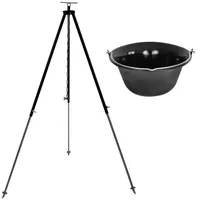 Grillplanet Gulaschkessel 15 Liter Set emailliert mit Dreibein 130