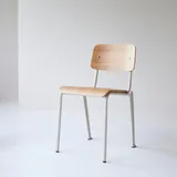 Tikamoon Esszimmerstuhl Mio Metall/Eschenholz weiß/beige