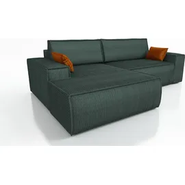 mebloland Ecksofa TOR mit Schlaffunktion. Farbe: Jungle Green. - Grün