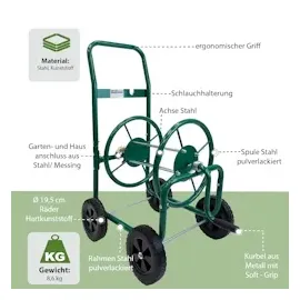 Baumarktplus Schlauchwagen Basic 50 m Stahl grün