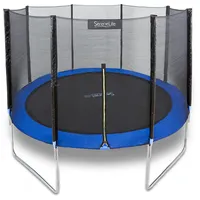 SereneLife Trampolin Outdoor Kinder Ø 244/305 / 366 cm, Kindertrampolin mit Randabdeckung & Netz für Sicherheit, Gartentrampolin ASTM-Zertifiziert, Gartentrampoline wetterfest, stabile L-Form Füße