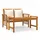 vidaXL 2-tlg. Garten-Lounge-Set mit Cremeweißen Kissen Massivholz