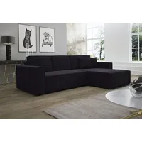 Fun Möbel Ecksofa Schlafsofa Sofa CONOR Stoff Kronos schwarz