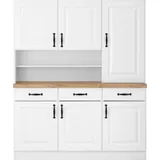 WIHO KÜCHEN Küchenbuffet Erla 150 x 50 x 181 cm Weiß