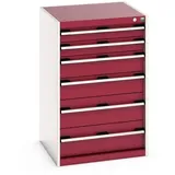 bott cubio Schubladenschrank, Schubladen 2x100 + 2x150 x 2x200 mm, TK je 75 kg, Breite 650 mm, purpurrot