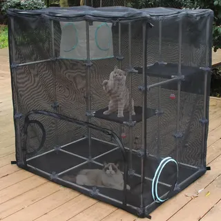 INTURN Catio Outdoor Katzengehege, Mega-Kit für Draußen und Drinnen (Mega Kit)