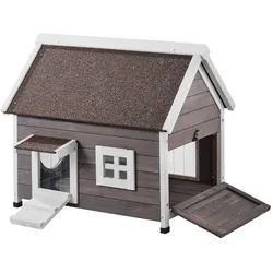 VEVOR Katzenhaus Katzenhöhle Katzen Hütte Holz Outdoor Asphaltdach 560x770x670mm
