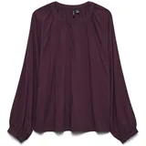 Vero Moda Damen Vmbella Ls Placket Top WVN Ga Noos, Winetasting, XS - XS