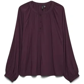 Vero Moda Damen Vmbella Ls Placket Top WVN Ga Noos, Winetasting, XS - XS