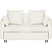 Beliani Schlafsofa Stoff 2-Sitzer Beige