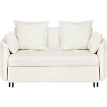 Beliani Schlafsofa Stoff 2-Sitzer Beige
