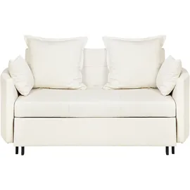 Beliani Schlafsofa Stoff 2-Sitzer Beige