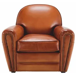 Casa Padrino Luxus Echtleder Sessel Hellbraun / Schwarz 90 cm - Echtleder Möbel