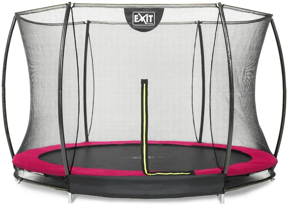 Exit Silhouette Bodentrampolin mit Sicherheitsnetz-Ø 366 cm-rosa