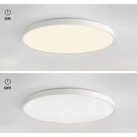 JDONG 72W Led Deckenleuchte Ø 58*5CM Dimmbar mit Fernbedienung 3000K-6000K Wohnzimmerlampe Flach Rund Deckenlampe moderne Leuchte für Büro Schlafzimmer - Weiß