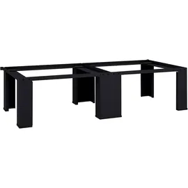 vidaXL Waschmaschinen-Podest 2 pcs Schwarz 127 x 54,5 x 32,5 cm