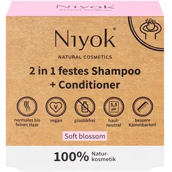 Niyok 2 in 1 festes Shampoo & Conditioner Soft blossom, 80 Gramm