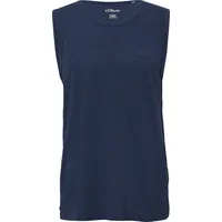 s.Oliver Baumwoll-Tanktop mit Flammgarnstruktur - blau - XL