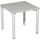 Geramöbel Flex Schreibtisch lichtgrau, silber quadratisch, 4-Fuß-Gestell silber 80,0 x 80,0 cm
