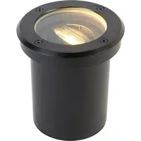 QAZQA Bodenstrahler Edelstahl schwarz IP65 verstellbar GU10