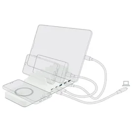 DeLock USB Ladegerät USB-C®, USB-A USB PD Qi Wireless Charging Weiß Steckdose, Innenbereich Überstromschutz, Wireless