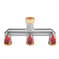 Bradas 3-fach-Verteiler Kugelhahn Messing mehrfarbig