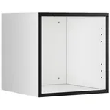 BMG Möbel Schranksystem Modul+ (Einzelschränke und Regale kombinierbar im Baukastenprinzip, wählbar aus Regal, Schrank mit Tür oder Schrank mit Klappe) mit oder ohne Fronten, griffloses Design, Made in Germany weiß