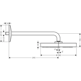 Hansgrohe Axor One Kopfbrause 280 1jet mit Brausearm (48491250)