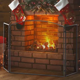 Homcom Kamingitter Schwarz