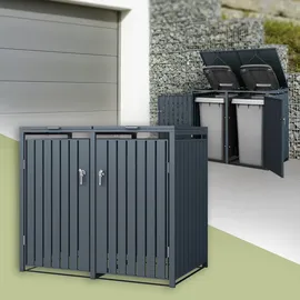 ML-Design Mülltonnenbox 2er 132 x 80 x 116,3 cm anthrazit
