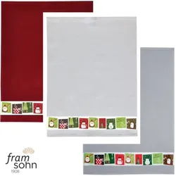 framsohn Geschirrtuch Waffel 'Xmas Motive' 50 x 70 cm (Farbe: Grau)