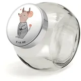 Mr. & Mrs. Panda Vorratsglas L 870ml Stier Astrologie - Weiß - Geschenk, Küchenbehälter, Süßigkeit, Premium Glas, (1-tlg) weiß