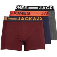 JACK & JONES Boxershorts JACLICHFIELD TRUNKS - 3er Pack Rot XXL