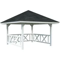 Palmako Pavillon Bianca 8,3 m2 Set 101 weiß lackiert