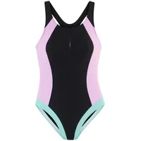 LASCANA Badeanzug Damen Schwarz/Rosa 46