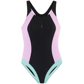 LASCANA Badeanzug Damen Schwarz/Rosa 46
