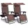 SereneLife Sonnenliege 2er Set klappbar 120 x 60 x 30 cm Braun