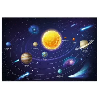cover-your-desk Schreibtischunterlage für Kinder und Erwachsene Unser Sonnensystem II, aus hochwertigem Vinyl , 60 x 40 cm