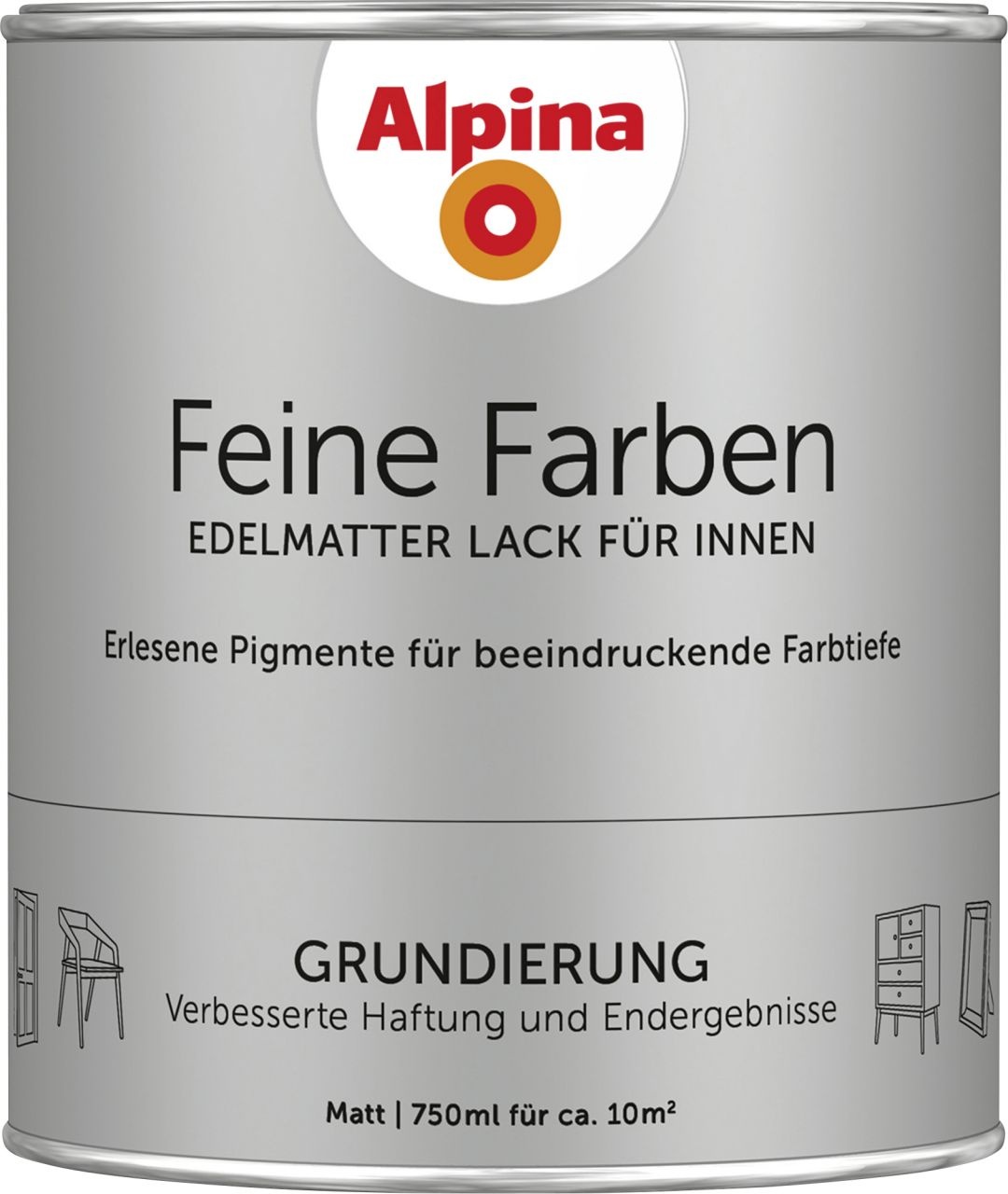 Alpina Feine Farben Lack Grundierung 750 ml weiß