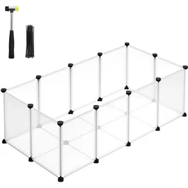 Songmics Freigehege mit Bodenplatten, aus Kunststoff, weiß