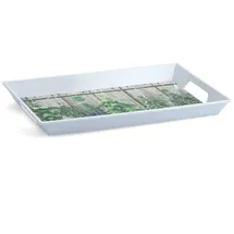 Zeller Tablett Kräuter 50x35 cm Kunststoff Weiß