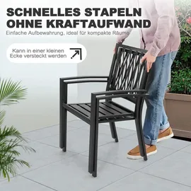 avestar Gartenstuhl 2er Set 2 x 56 x 56 x 85 cm schwarz