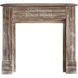 Grafelstein Kaminkonsole Beach House – Elegante Kaminumrandung im Long Island-Stil mit Schriftzug, B110 x T23 x H100 cm, einfache Montage, Strandhaus Deko