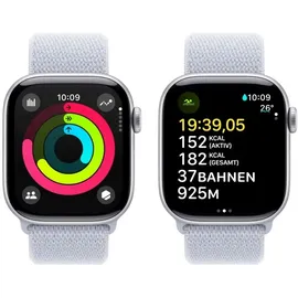 Apple Watch Series 10 GPS 42 mm Aluminiumgehäuse silber Sport Loop blaue Wolke